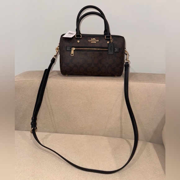 Coach Rowan Satchel Bag In Signature Canvas NWT - Picture 2 of 9
